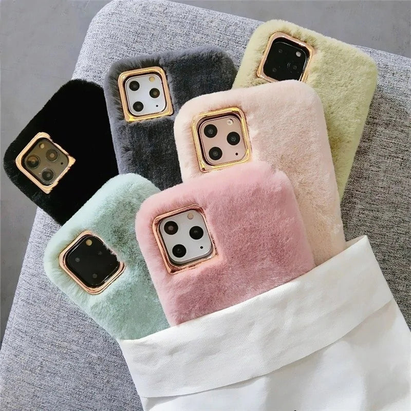 Plush Furry Fluffy Fur Phone Case For iPhone