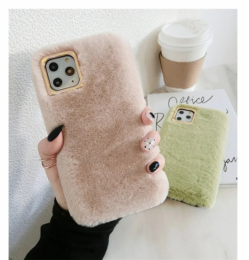 Plush Furry Fluffy Fur Phone Case For iPhone