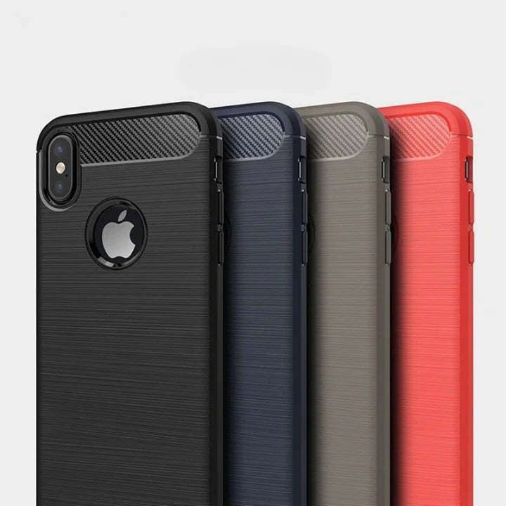 Carbon Fiber Brushed TPU Case For iPhone