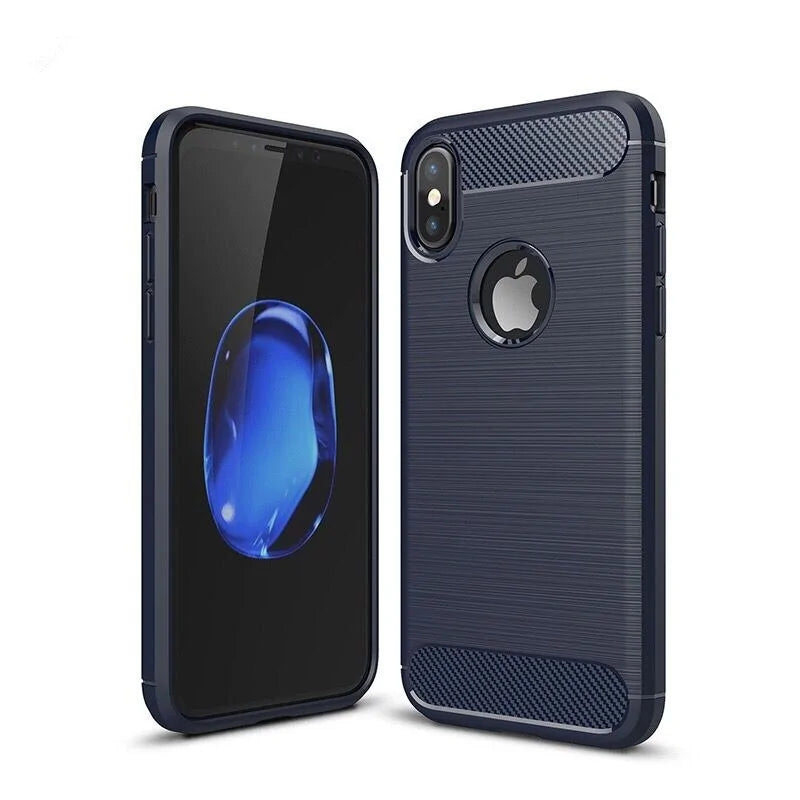 Carbon Fiber Brushed TPU Case For iPhone