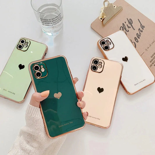 Electroplated Love Heart iPhone Case