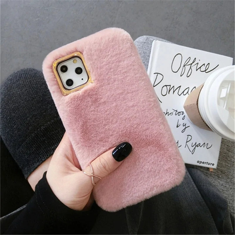 Plush Furry Fluffy Fur Phone Case For iPhone