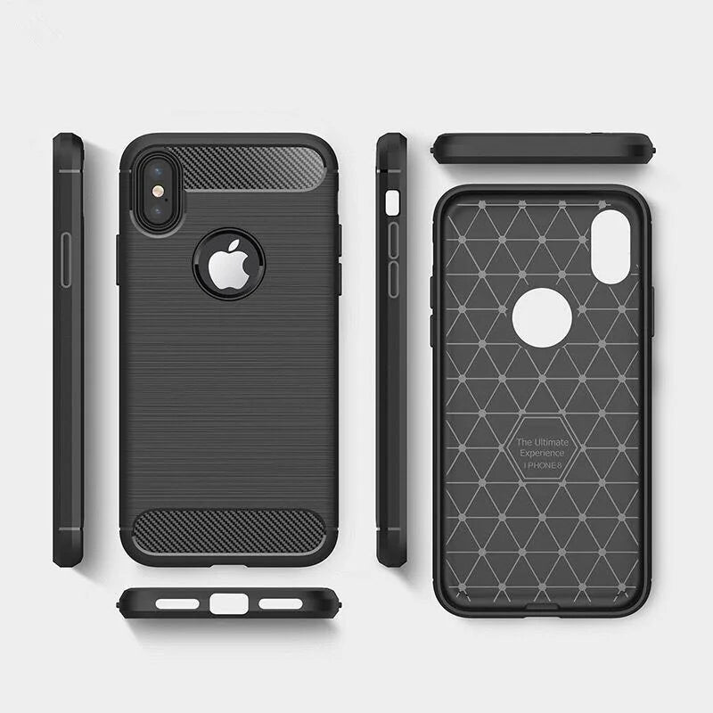 Carbon Fiber Brushed TPU Case For iPhone