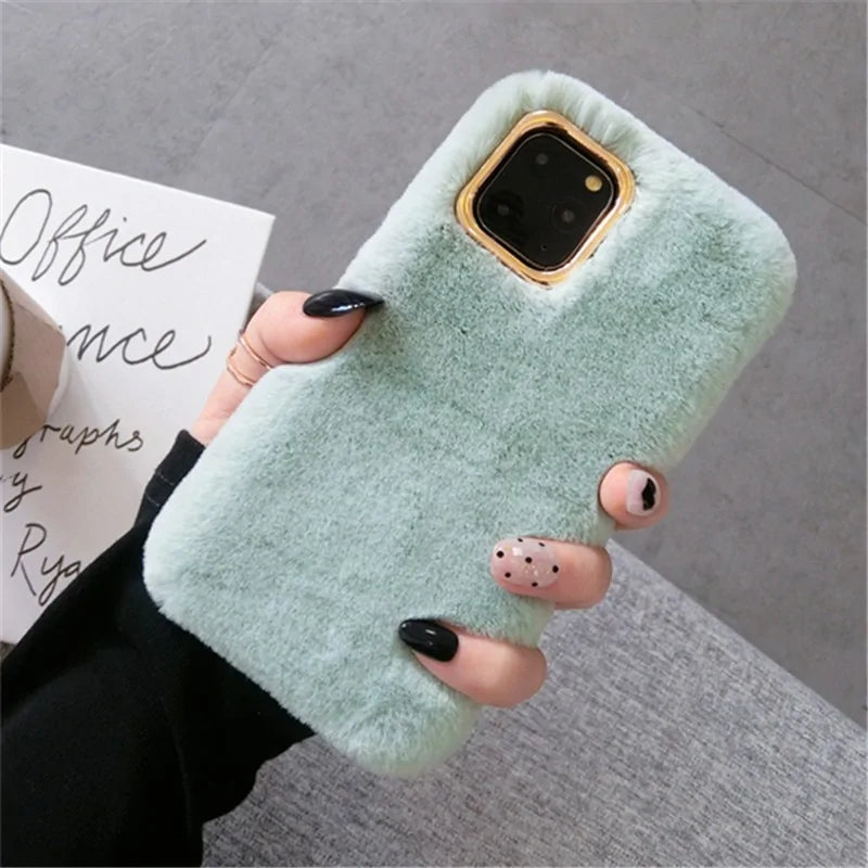 Plush Furry Fluffy Fur Phone Case For iPhone