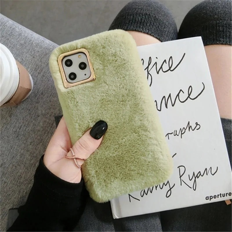 Plush Furry Fluffy Fur Phone Case For iPhone