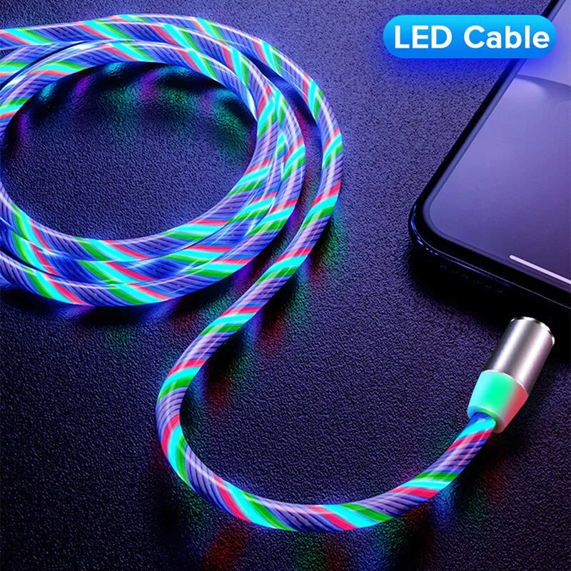 LED Glow Flowing Magnetic Charger Cable