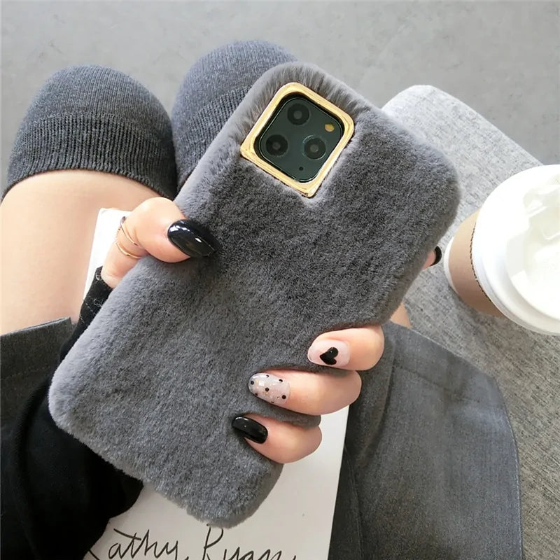 Plush Furry Fluffy Fur Phone Case For iPhone