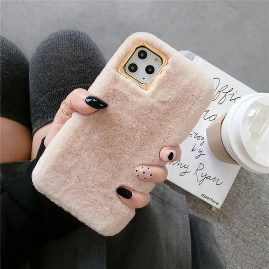 Plush Furry Fluffy Fur Phone Case For iPhone