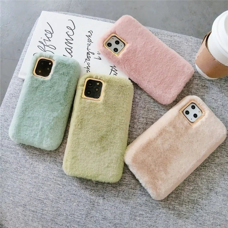 Plush Furry Fluffy Fur Phone Case For iPhone