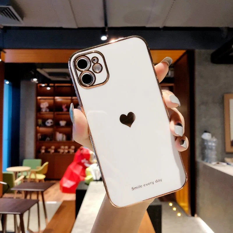 Electroplated Love Heart iPhone Case